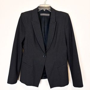 Zara Basic Glen Charcoal Gray Blazer Size Large